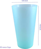 AOYITE Large Plastic Cups Reusable - 32 oz Big Drinking Cups set of 8 - BPA - Image 7