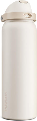 POWCAN 40 oz Insulated Water Bottle, 2-in-1 Push-Button Spout & Quick-Flip by POWCAN