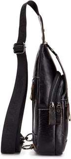 Hebetag Leather Sling Bag Crossbody Backpack - Image 3