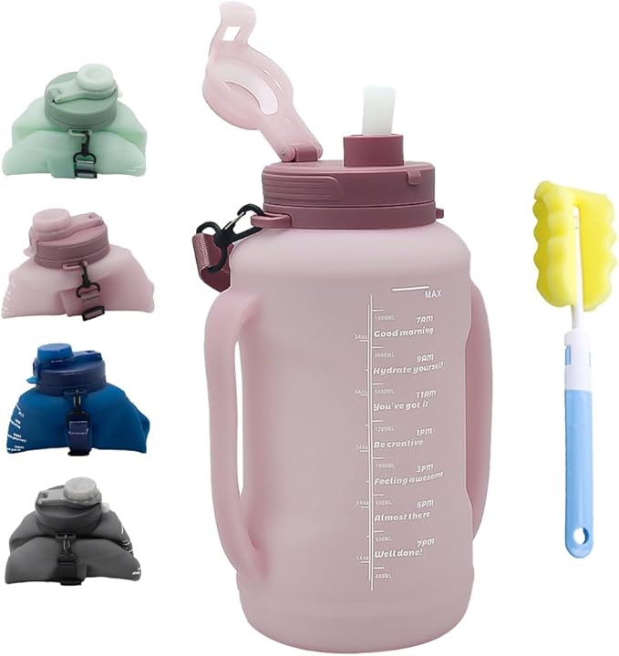 64oz Foldable Silicone Water Bottle by Unknown