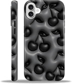 for iPhone 16 Case, HL2 Cute Cool Cherry Black Hybrid 2 Layer Hard Shell by Unknown