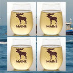 Wine-Oh! Set of 4 Shatterproof Designer 16 oz Plastic Wine Glasses MADE in the by Unknown