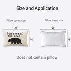 TKS MITLAN Don't Wake The Bear Decorative Pillow Covers Cool Animal Bear Black - Image 2