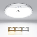hepside Motion Sensor Ceiling Light Wired, 3000K/4000K/6500K LED Flush Mount by Hepside