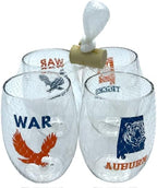 Wine-Oh Set of 4 Shatterproof Designer 16 oz Plastic Wine Glasses MADE in the - Image 2