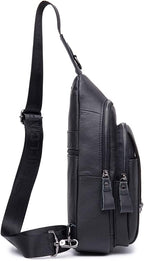 Hebetag Leather Sling Bag Crossbody Backpack - Image 3