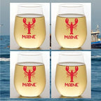Set of 4 Shatterproof Designer 16 oz Plastic Wine Glasses MADE in the USA by Unknown