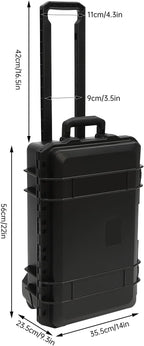 22" Weatherproof Hard Case Rolling Waterproof Case Dry Box - Image 2