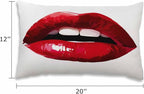 EKOBLA Sexy Biting Lips Farmhouse Oblong Rectangle Throw Pillow Covers Woman - Image 2
