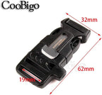 CooBigo 10Pack 3/4" Fire Starter Survival Whistle Buckle Flint Scraper - Image 3