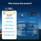 Adewalk Solar Lights Outdoor, 3500LM IP65 Waterproof Solar Street Lights - Image 4