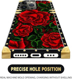 Compatible with iPhone 16 Pro Max Case, Vector Red Rose Green Leaf Luxury - Image 5