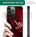 for iPhone 15 Pro Max Case, Gestures Funny Skull Pattern Graphic Design Girl - Image 6