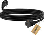 LUCKY TL Indoor Outdoor Extension Cord, 16/3 Gauge Black Short Extension Cord by LUCKYTL