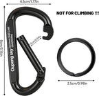 Carabiner Clip - Heavy Duty Carabiners 800lbs-13KN Carabeaner D Ring Shape - Image 2