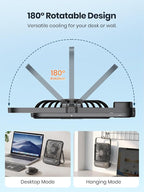 Warmco 10000mAh Portable Travel Fan 7-inch, Max 24H Runtime, Ultra-thin Quiet - Image 8