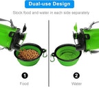 Dog Travel Water Bottle Collapsible Bowls, 2 in 1 Pet Food Container - Image 3