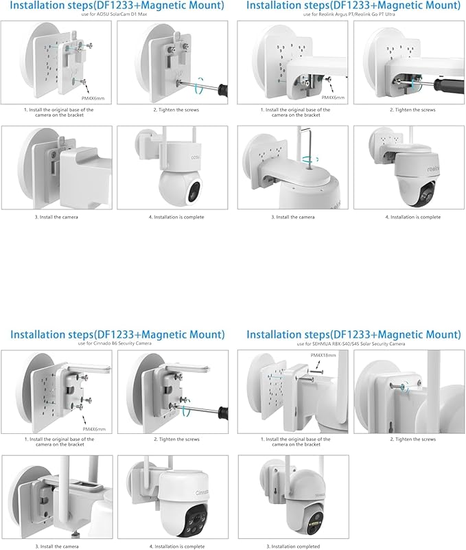 Magnetic Mount for AOSU D1 SE/Lite/Max, Reolink Argus 3MP/4MP/5MP/2K, SEHMUA 2K - Image 4