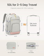 LOVEVOOK Travel Backpack for Women, 50L Carry On Backpack Flight Approved - Image 6