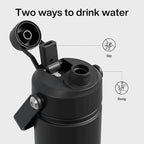 Kids Insulated Water Bottle - 12oz Stainless Steel Water Bottle with Dual Spouts - Image 3