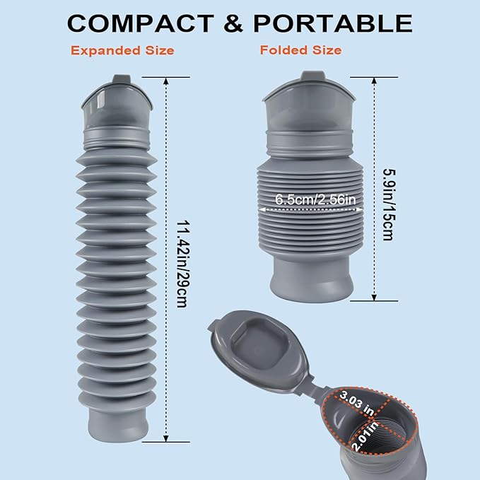 Pee Bottles for Men, Portable Urinal for Men, Collapsible Urine Bottle 750ML - Image 2