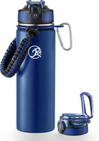 GOSWAG Insulated Sports Water Bottle, 24oz 2 Lids, Stainless Steel Water Bottles by GOSWAG