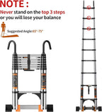 Telescoping Ladder, with Stable Hook and stabilizer barand, 8.5FT Extension - Image 6