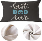 EKOBLA Happy Father's Day Lumbar Pillow Cases Best Dad Ever Mustache Beard - Image 6