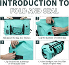 80L Dry Bag Large Waterproof Bag Roll-Top Heavy Duty Fishing Duffel Bag - Image 7