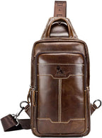Leather Sling Bag Backpack Daypack Handbag - Image 2
