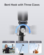 TELESIN 47" Extension Selfie Stick, Portable Handheld Invisible Monopod Pole - Image 6