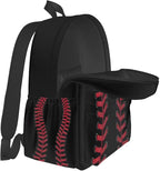 cfpolar 17 Inch Backpack Black Baseball Red Stitches Laptop Bag Shoulder Bag - Image 5