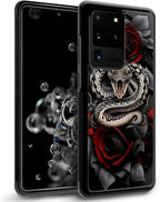 for Samsung Galaxy S20 Ultra Case, Entwined Rose Snake Pattern Graphic Design - Image 2