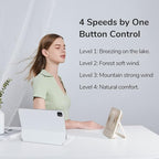 JISULIFE Small Desk Fan Battery Operated, 180° Foldable Portable Fan, 4 Speeds - Image 3