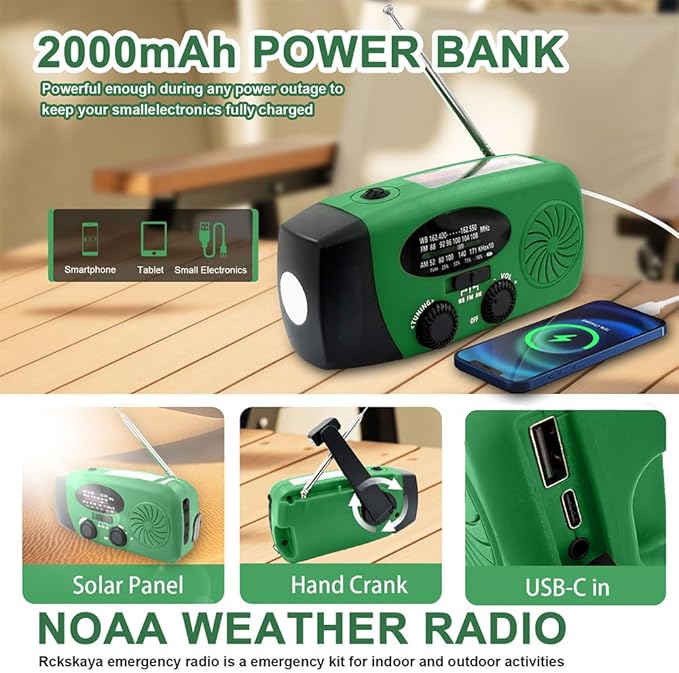 2000mAh/7400mWh Emergency Weather Radio - Image 3