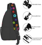 Colorful Paw Print Crossbody Sling Bags - Image 4