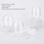 KOXIN-KARLU Classic 18-ounce Acrylic Stemless Wine Glasses, Unbreakable Mixed - Image 4