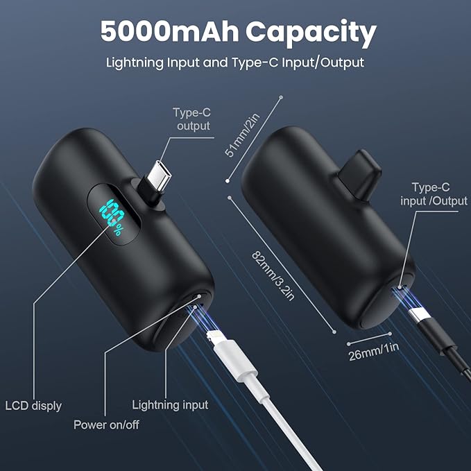 Portable Charger for iPhone 17/16/15, Mini Power Bank 5000mAh PD USB C Portable - Image 7