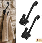 Mystic Colonial Rustic Cast Iron Wall Hooks, Heavy Duty Blackened Vintage - Image 7