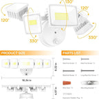 Onforu 120W 12000LM Dusk to Dawn Outdoor Lighting, 5 Heads Flood Lights Outdoor - Image 5