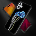 for iPhone 16 Case, Skeleton Holding Blue Rose Pattern Graphic Design Girl Boy - Image 4