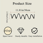 Black Wall Mounted Coat Rack, Decoration Wave Shaped Wall Hooks, Heavy-Duty - Image 4