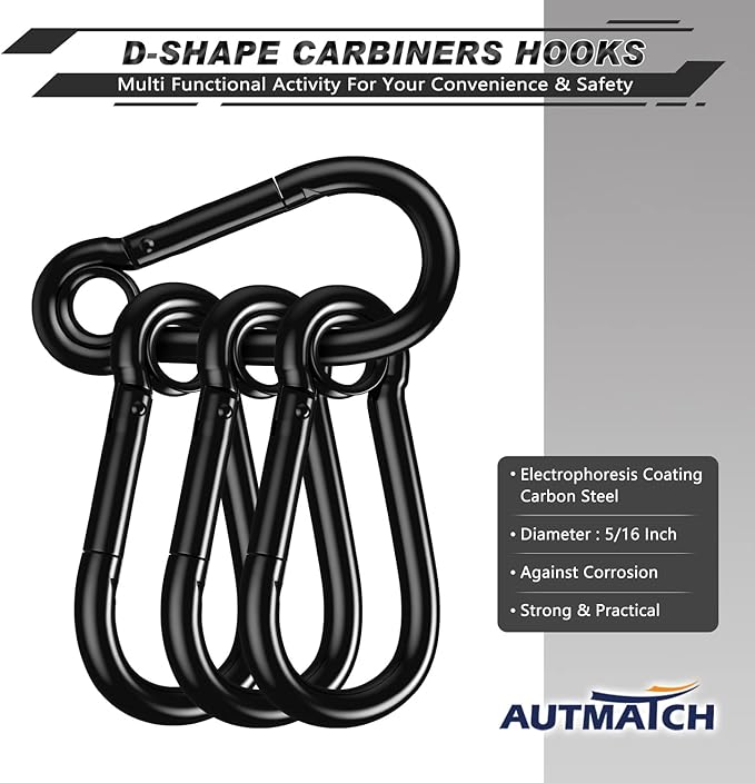 AUTMATCH Carabiner Clips, 4 Pack - Image 3