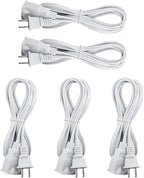 5Pack Extension Cord 10 FT, 2 Prong Power Cable by Yeatel