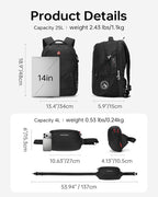 CROSSGEAR Travel Laptop Backpack + Crossbody Sling Bag Set, Fits 14-17.3" - Image 7