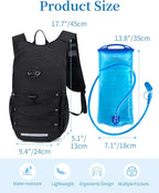 Hydration Backpack with 2L Water Bladder, Hiking Water Backpack - Image 2