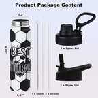 Soccer Water Bottle, 24 oz Insulated Stainless Steel Sports Bottle - Image 5