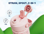 18 oz Insulated Water Bottle for Teens Girls: 2-in-1 Straw Spout Lid, Easy Carry - Image 3