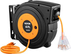 VEVOR Retractable Extension Cord Reel, 45 FT, Heavy Duty 12AWG/3C SJTOW Power by VEVOR