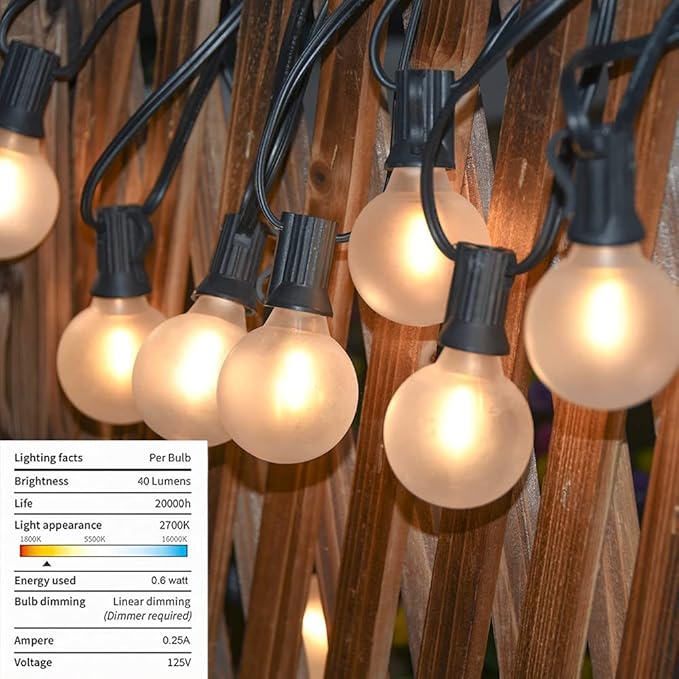 GOOTHY Outdoor LED String Lights, 50Ft - Image 5